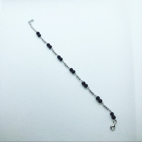 Sterling Silver with Black Beans Bracelet - Picture 5 of 6